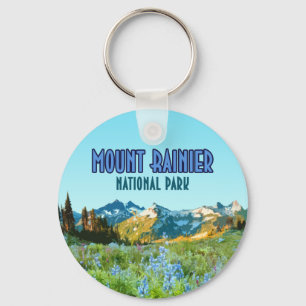 Mount Rainier National Park Washington Vintage Keychain