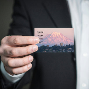 Mount Rainier Pink Alpenglow Landscape Business Card