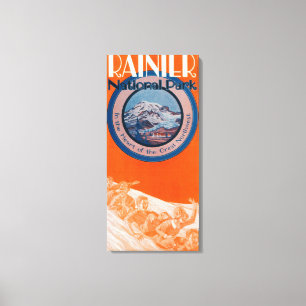 Mount Rainier Poster - Sledding Canvas Print