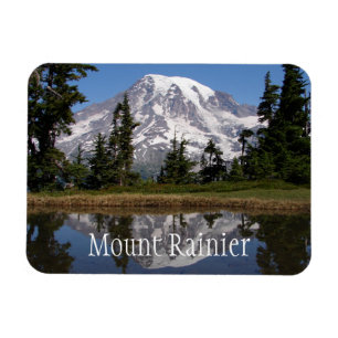 Mount Rainier Reflected in Mountain Lake Magnet