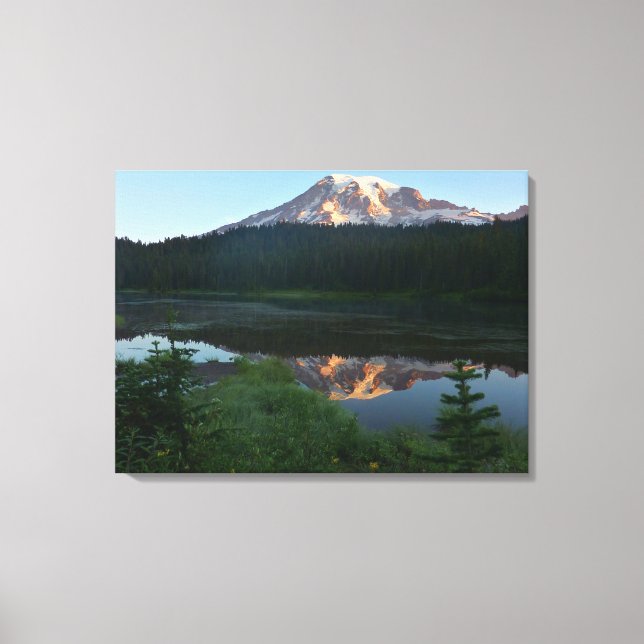Mount Rainier Reflected Sunrise II Canvas Print (Front)