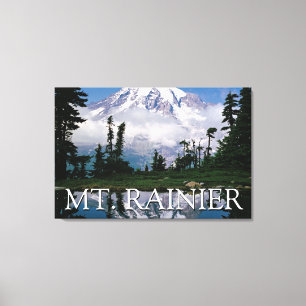 Mount Rainier   Reflection in a Mountain Pond Canvas Print