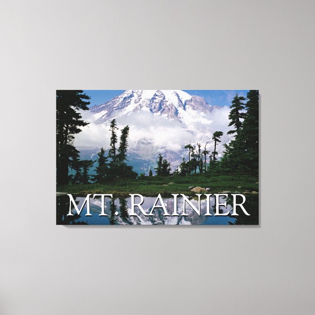 Mount Rainier | Reflection in a Mountain Pond Canvas Print (Front)