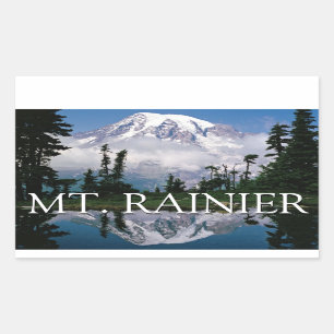 Mount Rainier   Reflection in a Mountain Pond Sticker