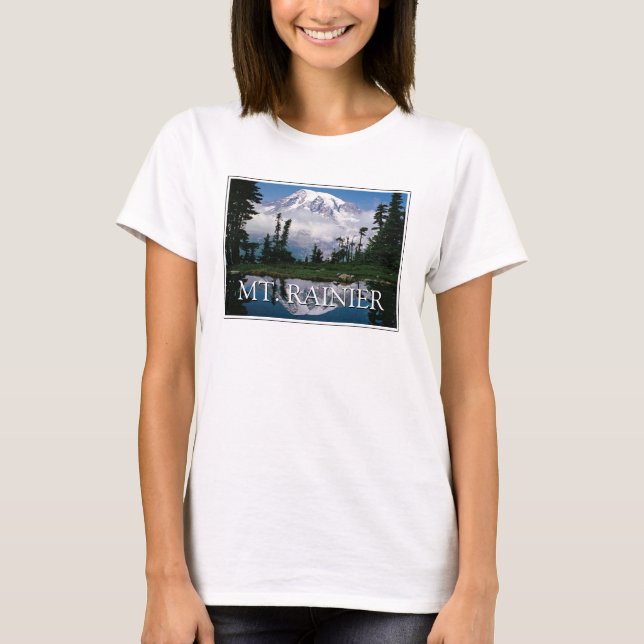 Mount Rainier | Reflection in a Mountain Pond T-Shirt (Front)