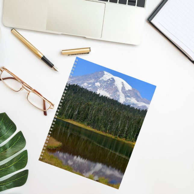Mount Rainier Reflection on Lake Landscape Notebook (In Situ)