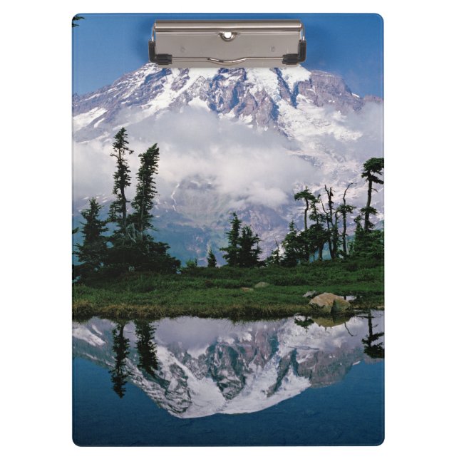 Mount Rainier relected in a mountain tarn Clipboard (Front)
