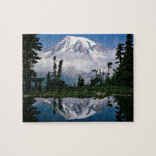 Mount Rainier relected in a mountain tarn Jigsaw Puzzle