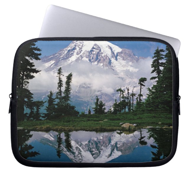 Mount Rainier relected in a mountain tarn Laptop Sleeve (Front)