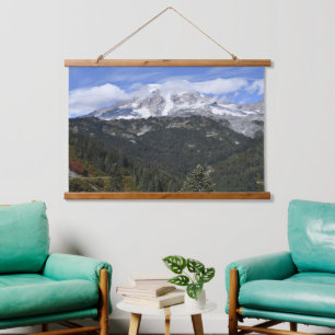 Mount Rainier Scenic Valley Landscape Hanging Tapestry