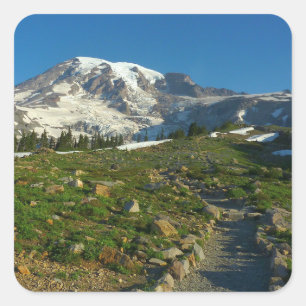 Mount Rainier Skyline Trail View Square Sticker