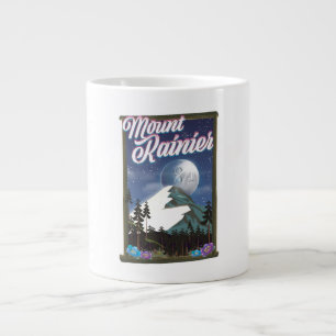 Mount Rainier vacation poster. Large Coffee Mug