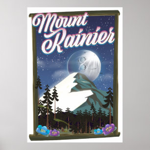 Mount Rainier vacation poster. Poster