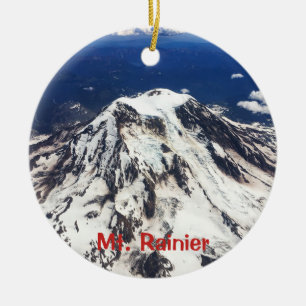 Mount Rainier, Washington, Cascades Ceramic Ornament