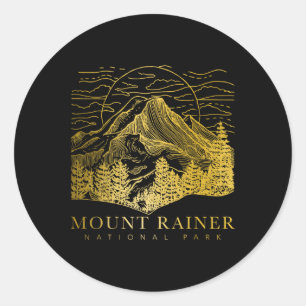 Mount Rainier Washington Mountain Mt Climbing Summ Classic Round Sticker