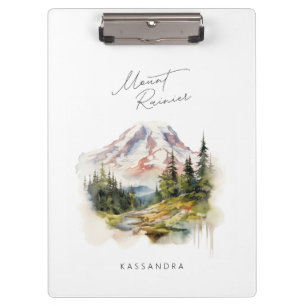 Mount Rainier Washington PNW Watercolor Style Clipboard