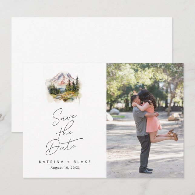 Mount Rainier Washington Save the Date (Front/Back)