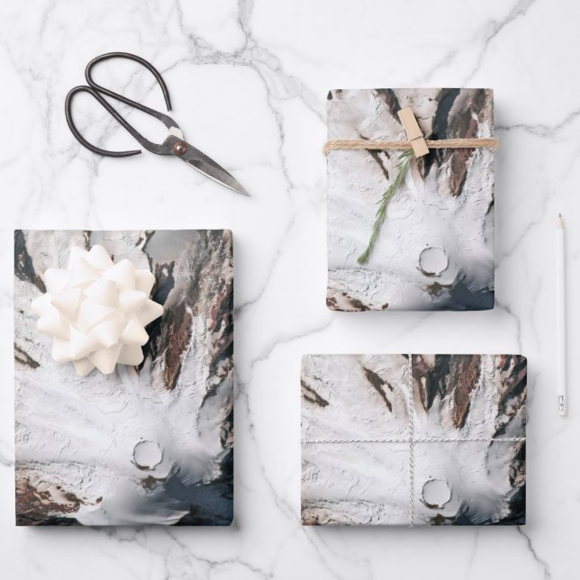 Mount Rainier Washington Volcano Satellite Poster Wrapping Paper Sheet (Front)