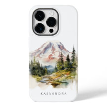 Mount Rainier Watercolor Scenery
