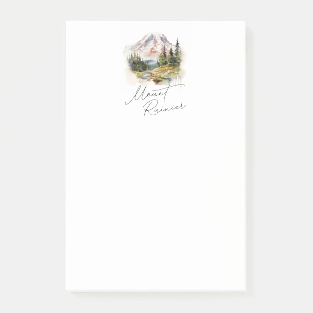 Mount Rainier Watercolor Scenery Post-it Notes (Front)