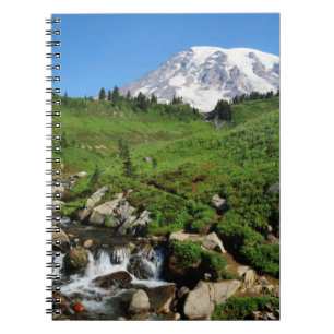 Mount Rainier, waterfall, snow-covered Notebook