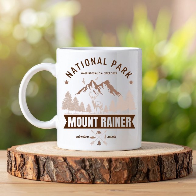 Mount Rainier Wilderness Deer Graphic  Coffee Mug (Creator Uploaded)