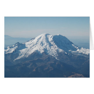 Mount Rainier with snow from air