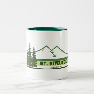 Mount Revelstoke National Park Green Stripes Two-Tone Coffee Mug