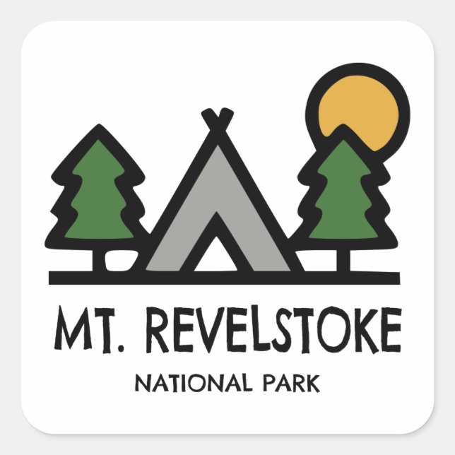 Mount Revelstoke National Park Square Sticker (Front)