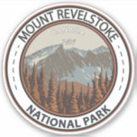 Mount Revelstoke National Park Travel Art Vintage<br><div class="desc">Mount Revelstoke National Park vector art design. The Park occupies the western slope of the Selkirk Mountains,  above the city of Revelstoke,  which lies at the junction of the Columbia and Illecillewaet rivers.</div>