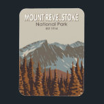 Mount Revelstoke National Park Travel Art Vintage Magnet<br><div class="desc">Mount Revelstoke National Park vector art design. The Park occupies the western slope of the Selkirk Mountains,  above the city of Revelstoke,  which lies at the junction of the Columbia and Illecillewaet rivers.</div>