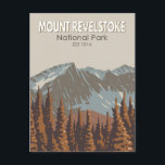 Mount Revelstoke National Park Travel Art Vintage Postcard<br><div class="desc">Mount Revelstoke National Park vector art design. The Park occupies the western slope of the Selkirk Mountains,  above the city of Revelstoke,  which lies at the junction of the Columbia and Illecillewaet rivers.</div>