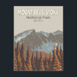 Mount Revelstoke National Park Travel Art Vintage Postcard<br><div class="desc">Mount Revelstoke National Park vector art design. The Park occupies the western slope of the Selkirk Mountains,  above the city of Revelstoke,  which lies at the junction of the Columbia and Illecillewaet rivers.</div>