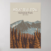 Mount Revelstoke National Park Travel Art Vintage