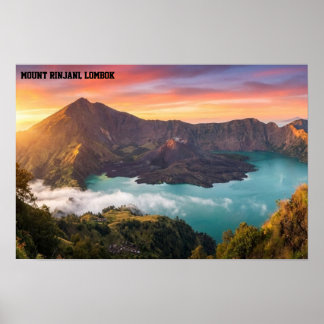 Mount Rinjani Volcano Crater Sunrise Wall Art