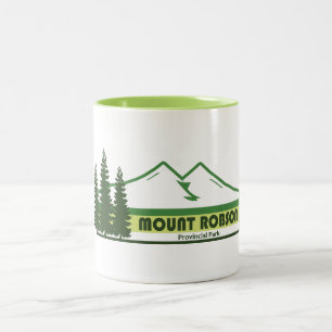 Mount Robson Provincial Park Green Stripes Two-Tone Coffee Mug