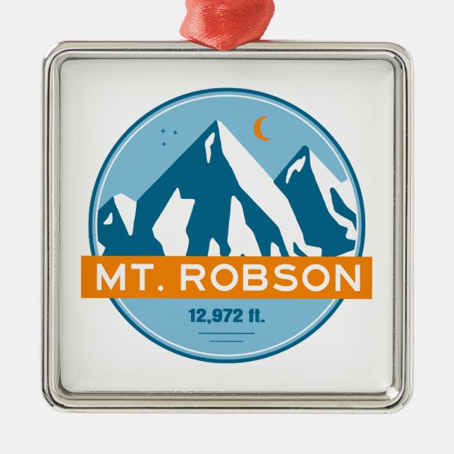 Mount Robson Stars Moon Metal Ornament (Front)