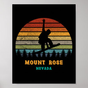Mount Rose Tahoe Nevada Vintage Sun Snowboarding S Poster