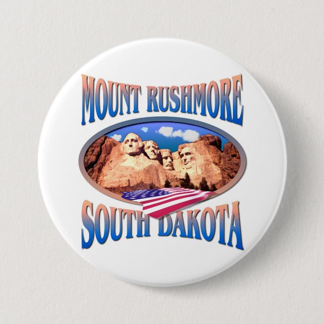 Mount Rushmore 3 Inch Round Button (Front)