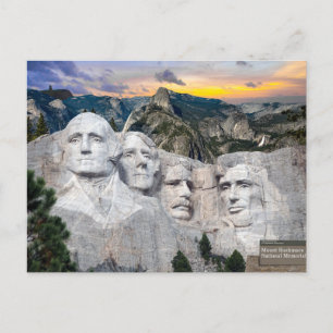 Mount Rushmore America Presidents Postcard