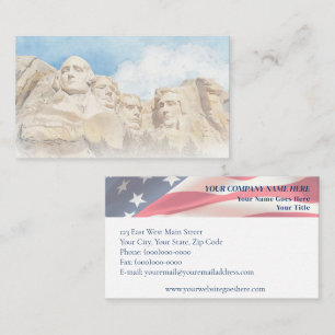 Mount Rushmore & American Flag Patriotic Business Card