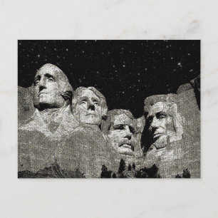Mount Rushmore American Presidents, Holiday Postcard