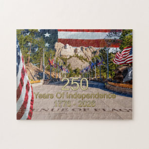 Mount Rushmore Avenue Of Flags Semiquincentennial Jigsaw Puzzle