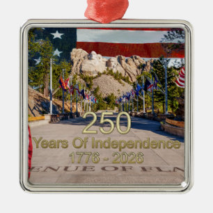 Mount Rushmore Avenue Of Flags Semiquincentennial Metal Ornament