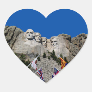 Mount Rushmore Customizable Photo Souvenir Heart Sticker