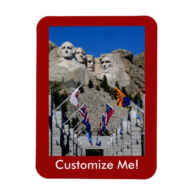 Mount Rushmore Customizable Photo Souvenir Magnet (Vertical)