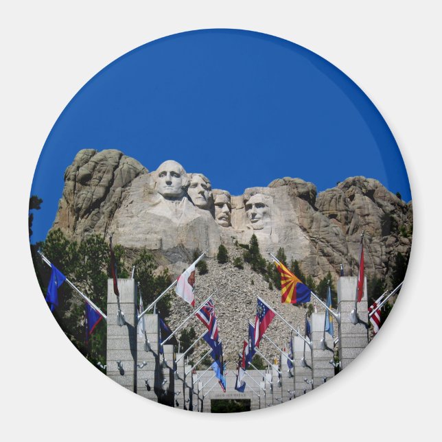 Mount Rushmore Customizable Photo Souvenir Magnet (Front)