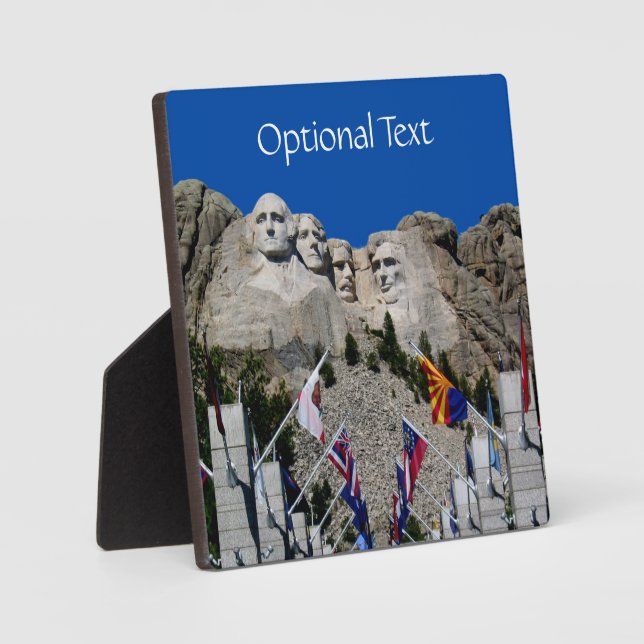 Mount Rushmore Customizable Photo Souvenir Plaque (Front)