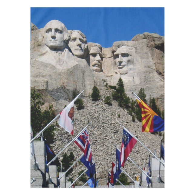 Mount Rushmore Customizable Photo Souvenir Tablecloth (Front)