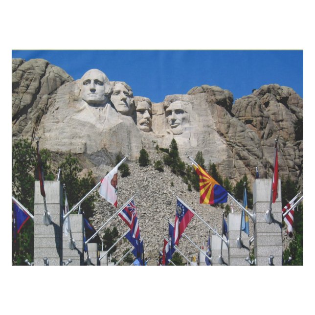 Mount Rushmore Customizable Photo Souvenir Tablecloth (Front (Horizontal))